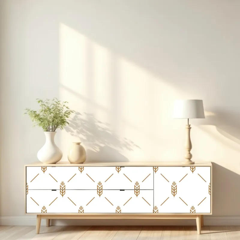 Repositionierbarer Aufkleber sonnige gasse auf der insel mit leuchtender buganvillea – Wallnifity®
