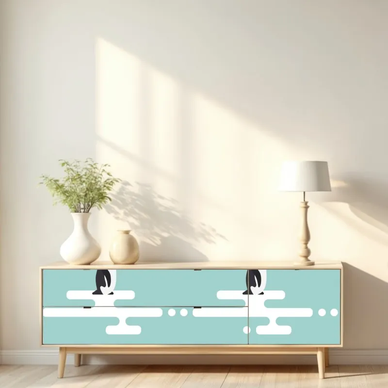 Repositionierbarer Aufkleber skandinavische geometrische komposition – Wallnifity®