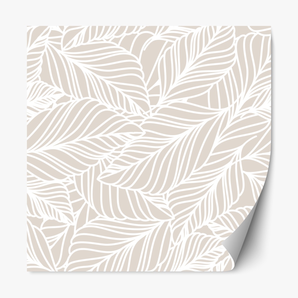 Repositionierbarer Aufkleber beige botanisches blattmuster – Wallnifity®