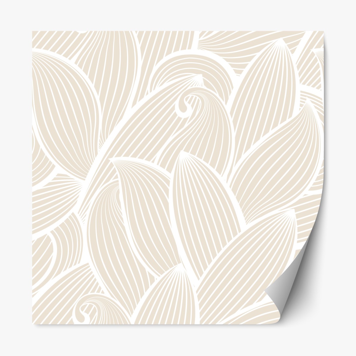 Repositionierbarer Aufkleber zartes beige botanisches muster – Wallnifity®