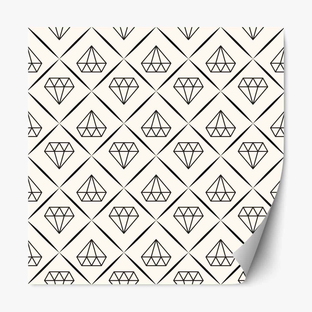 Repositionierbarer Aufkleber geometrisches diamantmuster – Wallnifity®