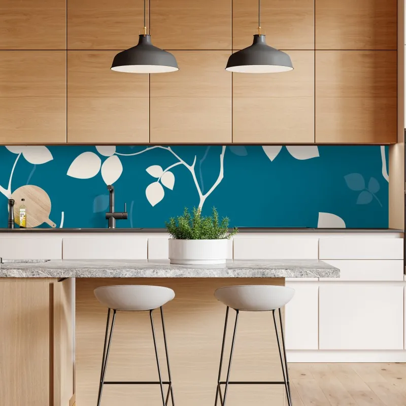 Repositionierbarer Aufkleber tiefrote blüten mit wassertropfen – Wallnifity®