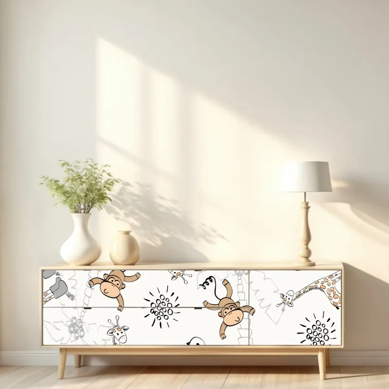 Repositionierbarer Aufkleber abstraktes muster goldener wellen – Wallnifity®