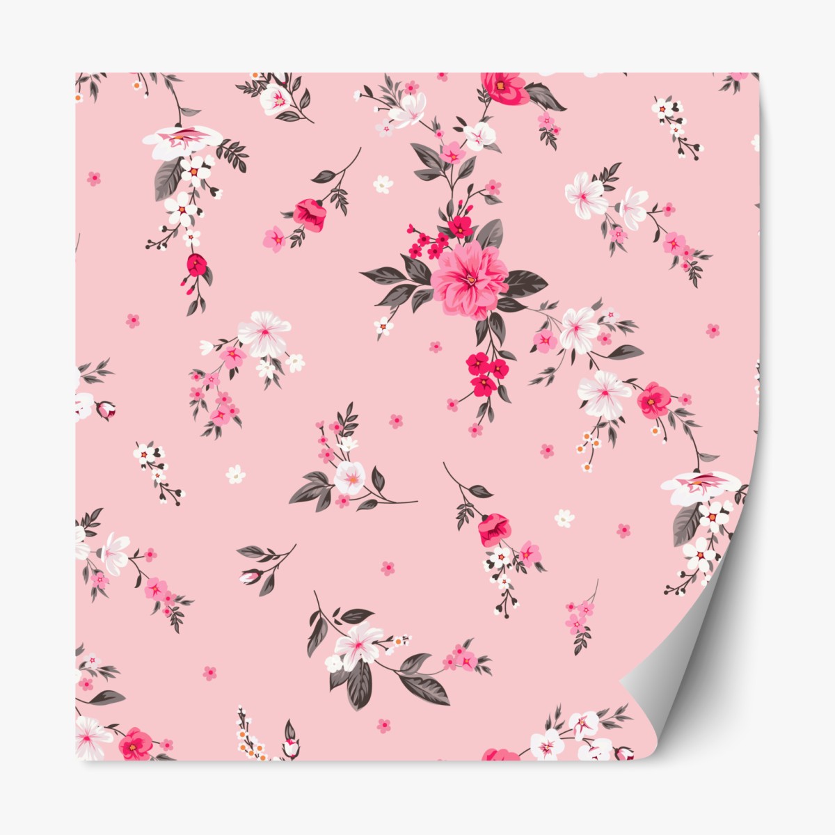 Repositionierbarer Aufkleber zartes rosa blumenmuster – Wallnifity®