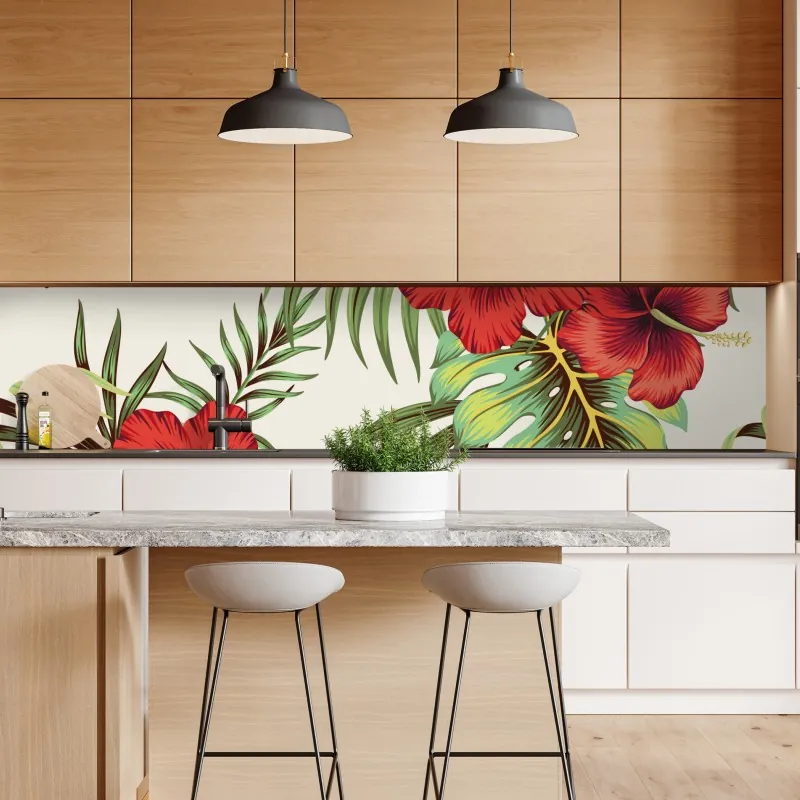 Repositionierbarer Aufkleber farbenfrohe strelitzie aquarell botanisches bild – Wallnifity®
