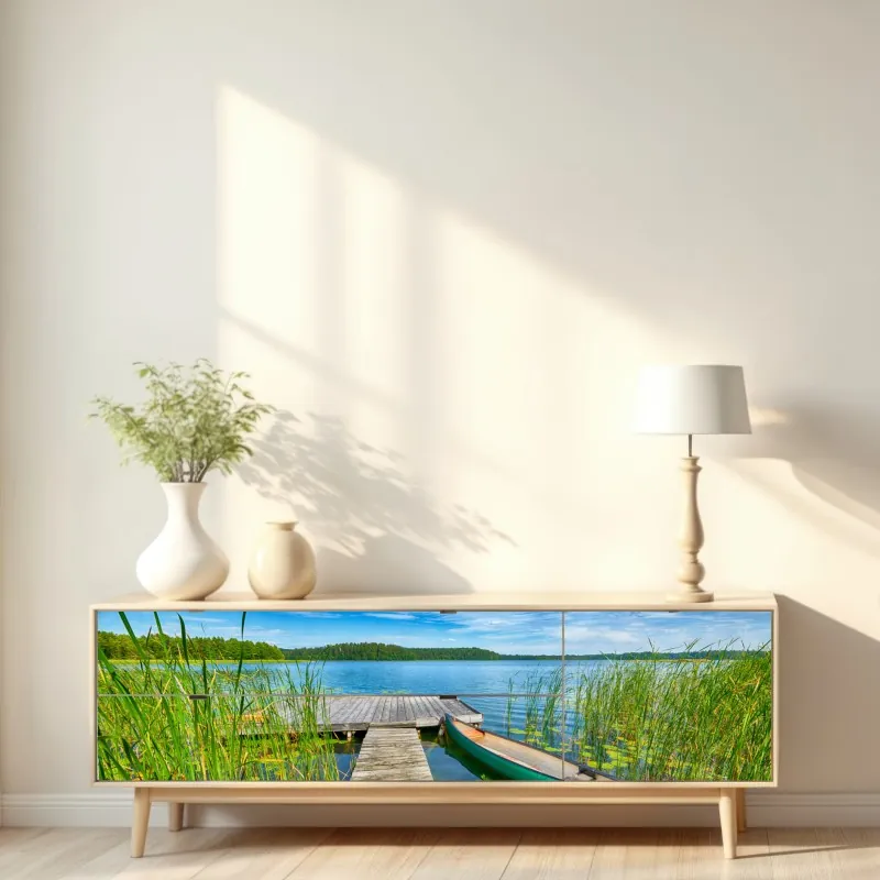 Repositionierbarer Aufkleber zartes korallenfarbenes blumenmuster – Wallnifity®