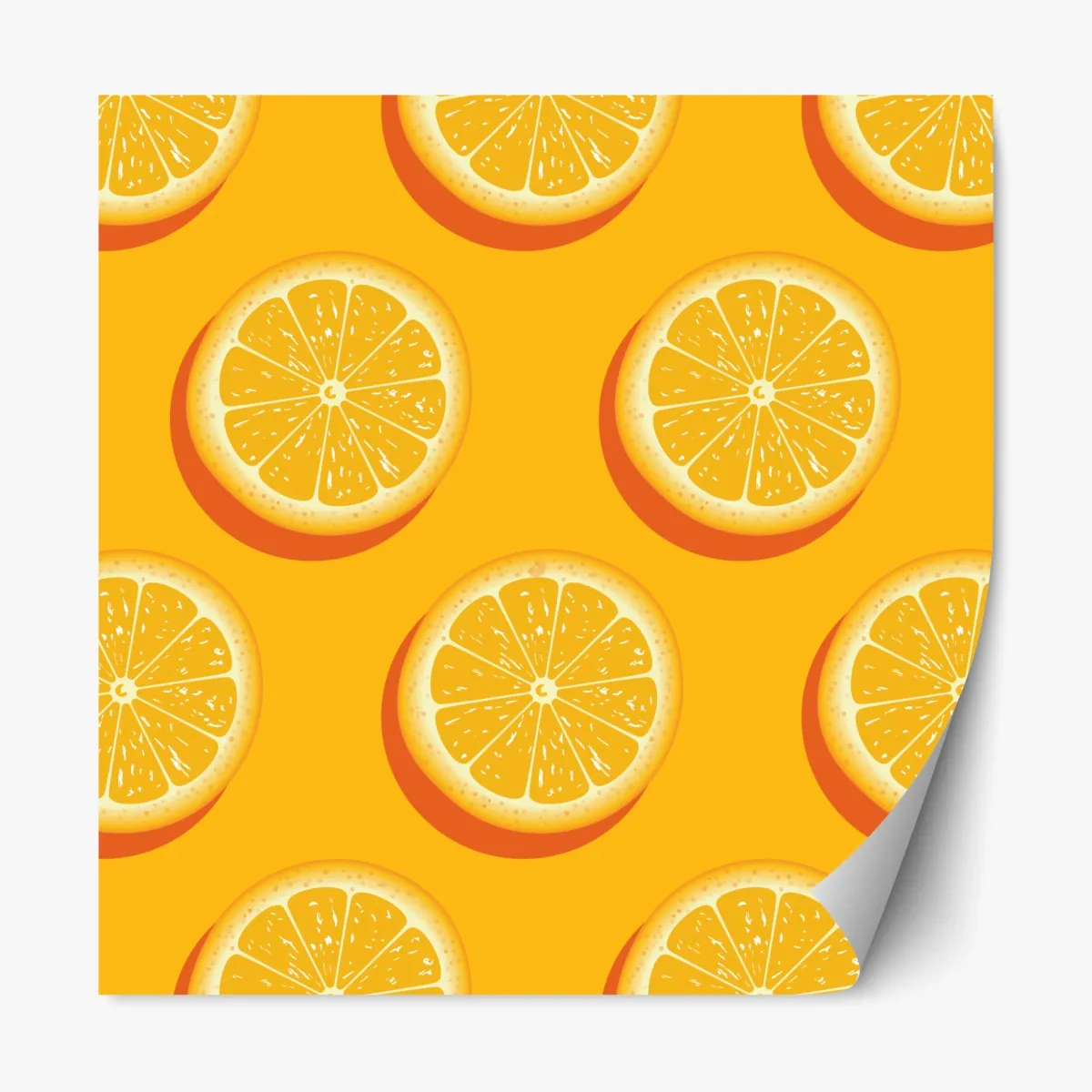 Repositionierbarer Aufkleber lebhaftes muster mit orangenscheiben – Wallnifity®