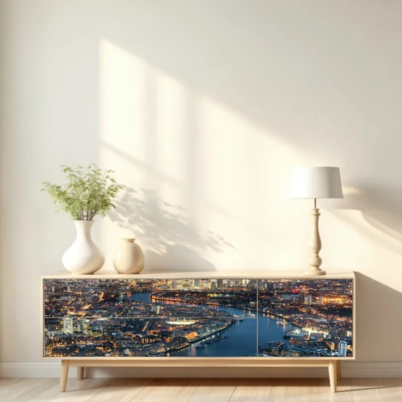 Repositionierbarer Aufkleber abstraktes muster goldener wellen – Wallnifity®