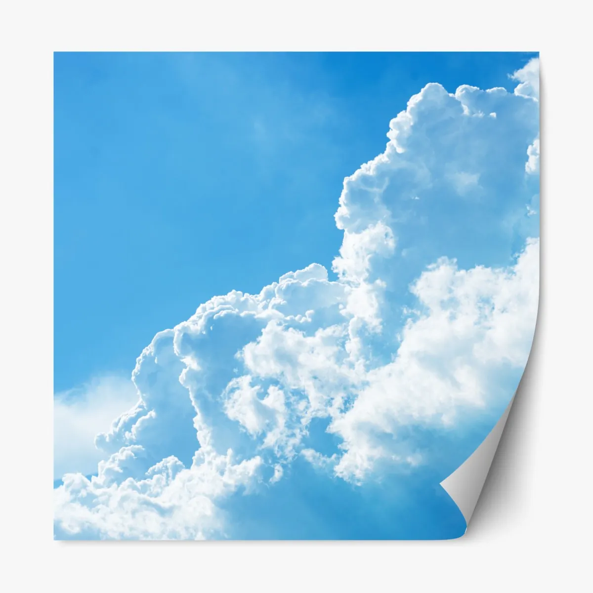 Repositionierbarer Aufkleber sanfter blauer himmel mit fluffigen wolken – Wallnifity®