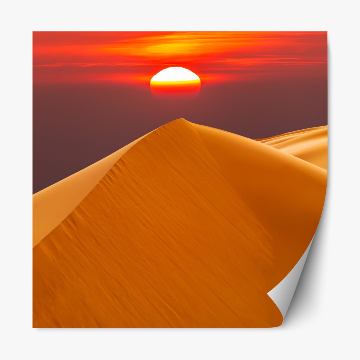 Repositionierbarer Aufkleber goldener sonnenuntergang über sanddünen – Wallnifity®