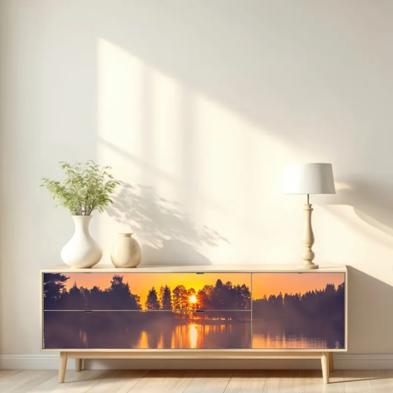 Repositionierbarer Aufkleber elegante violette und weiße callas – Wallnifity®