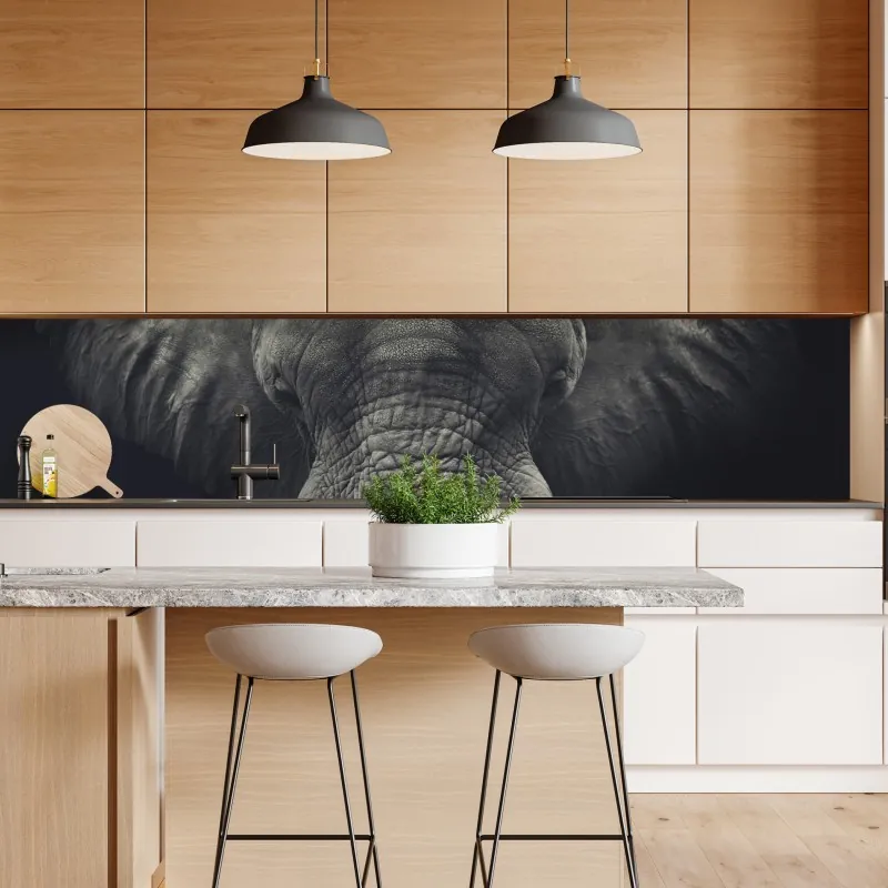 Repositionierbarer Aufkleber elegantes grünes blatt auf schwarzem hintergrund – Wallnifity®