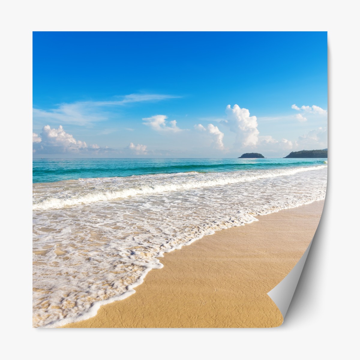 Repositionierbarer Aufkleber Karon strand, Phuket: ruhige meeresansicht – Wallnifity®