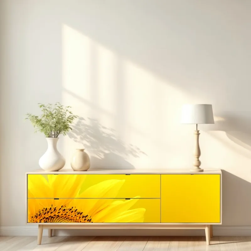Repositionierbarer Aufkleber goldener sonnenuntergang über ruhigem see – Wallnifity®
