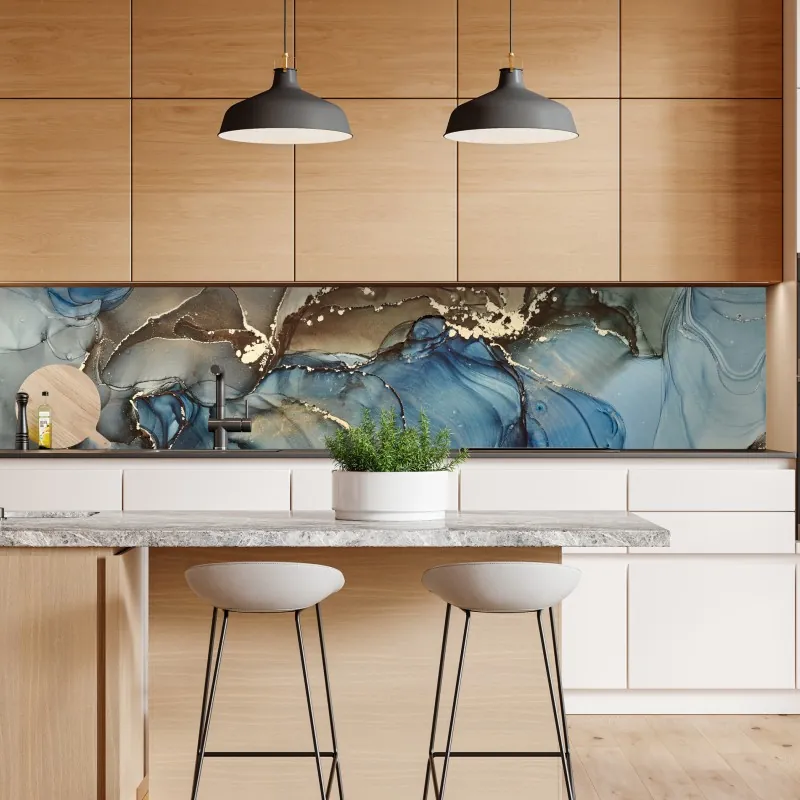 Repositionierbarer Aufkleber eukalyptus aquarellblätter auf dunklem hintergrund – Wallnifity®