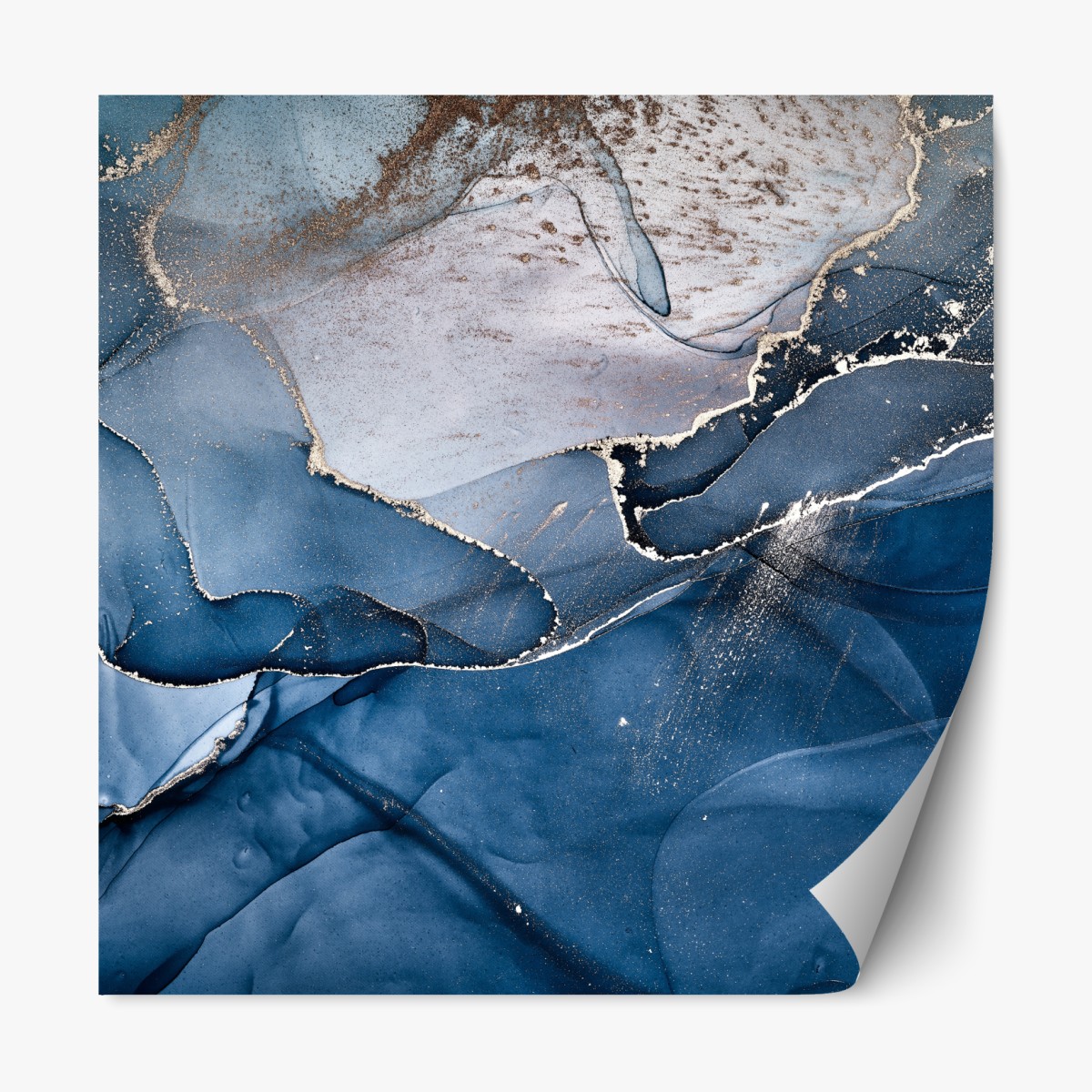 Repositionierbarer Aufkleber tiefblauer marmor abstrakt – Wallnifity®
