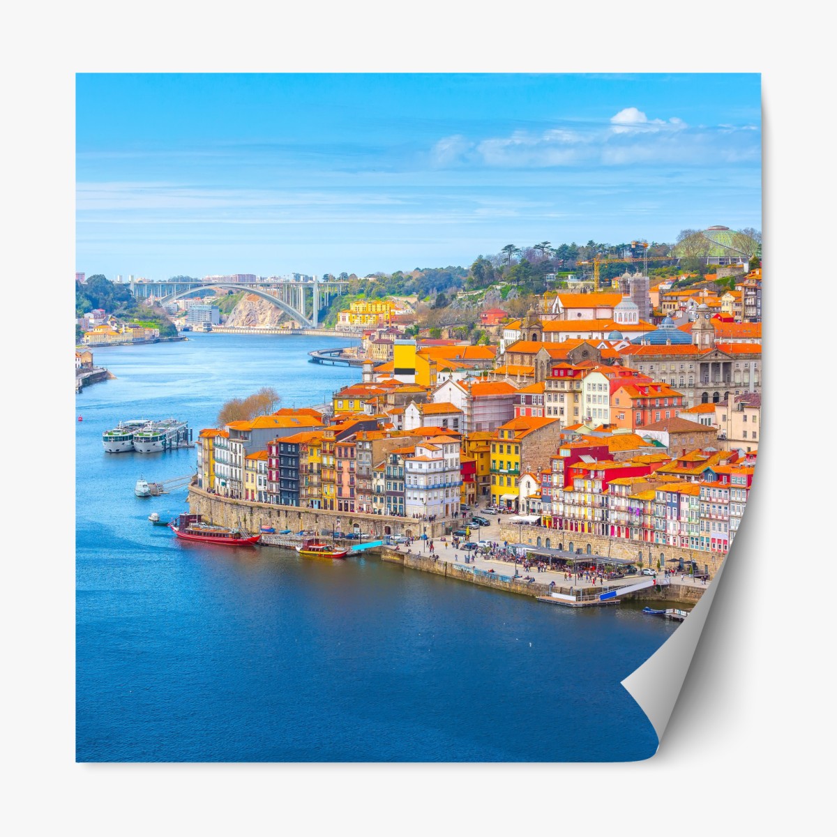 Repositionierbarer Aufkleber Porto uferpanorama – Wallnifity®