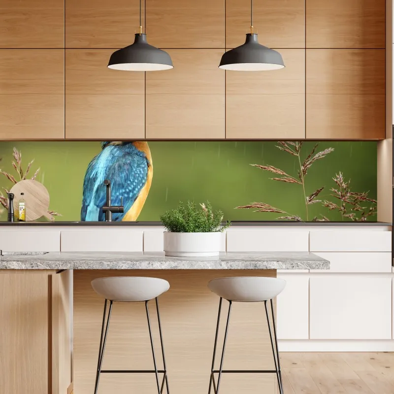 Repositionierbarer Aufkleber eukalyptus aquarellblätter auf dunklem hintergrund – Wallnifity®