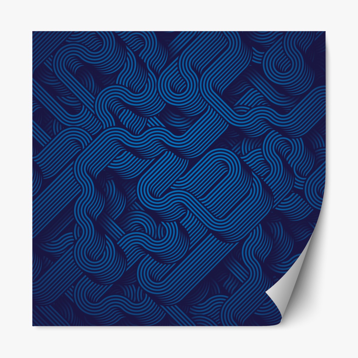 Repositionierbarer Aufkleber tiefblaues abstraktes linienmuster – Wallnifity®