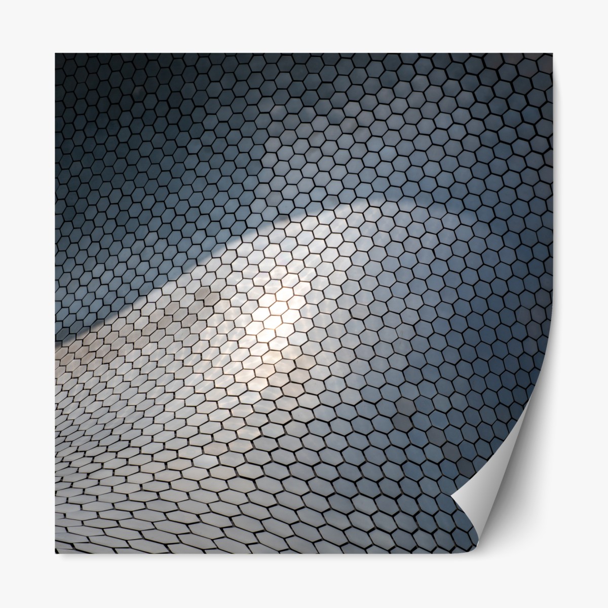 Repositionierbarer Aufkleber metallische hexagon geometrische fassade – Wallnifity®