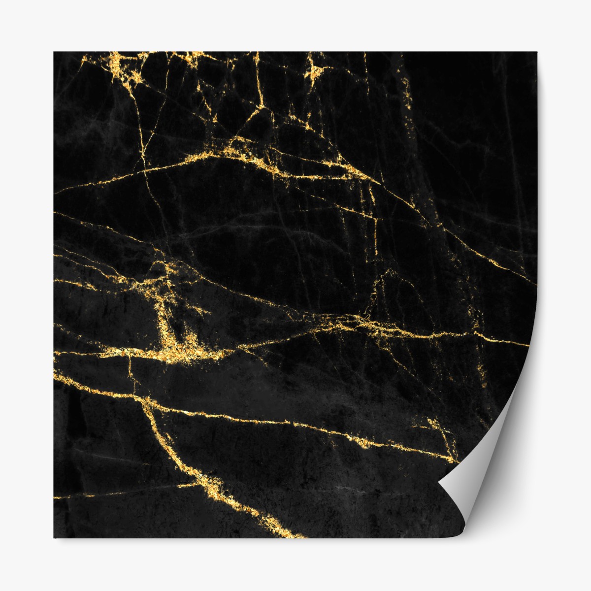 Repositionierbarer Aufkleber schwarzer marmor mit goldenen adern – Wallnifity®