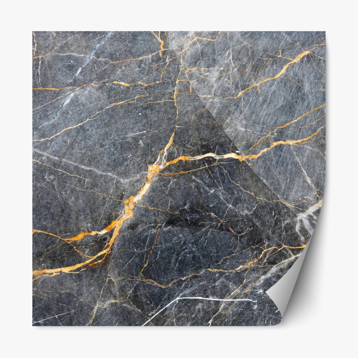 Repositionierbarer Aufkleber dunkelgrauer marmor mit goldenen adern – Wallnifity®