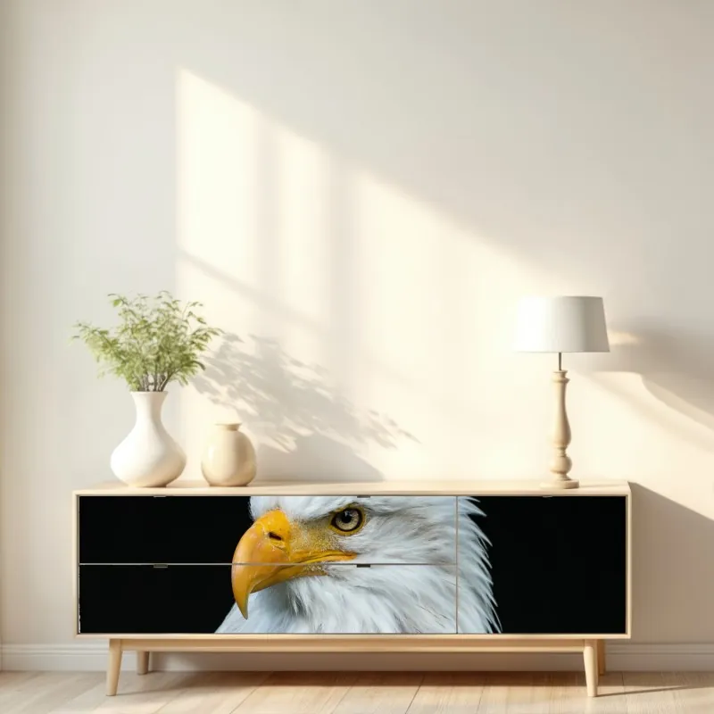 Repositionierbarer Aufkleber nebliger steg am see in monochrom – Wallnifity®