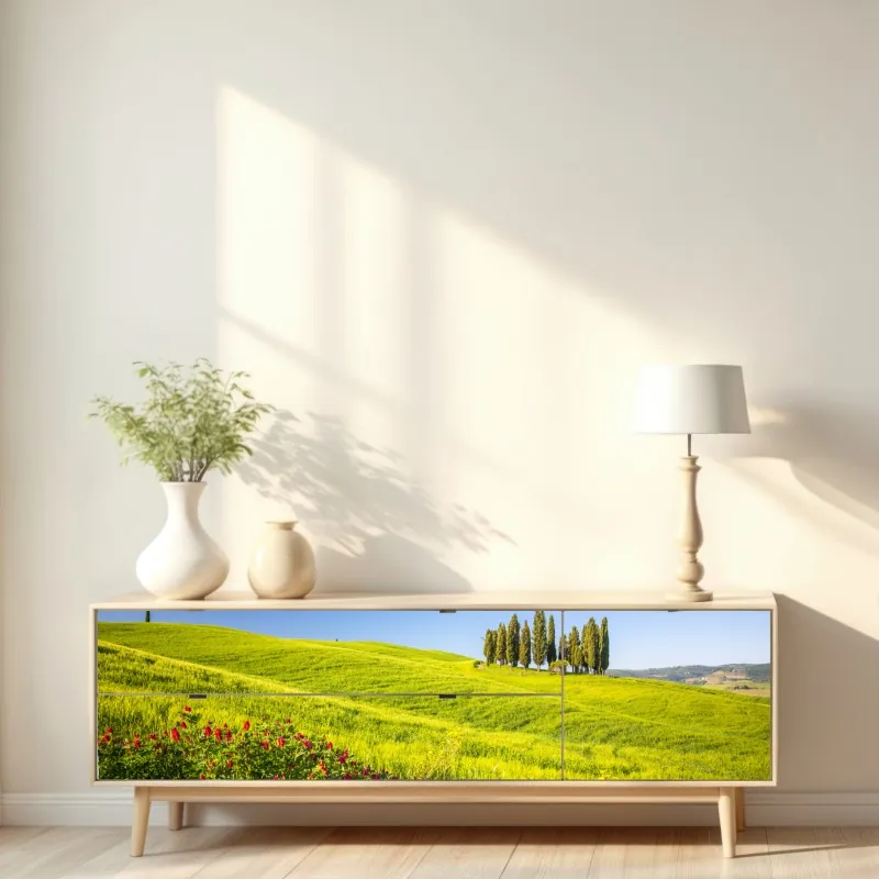 Repositionierbarer Aufkleber monochromes blumenmuster – Wallnifity®