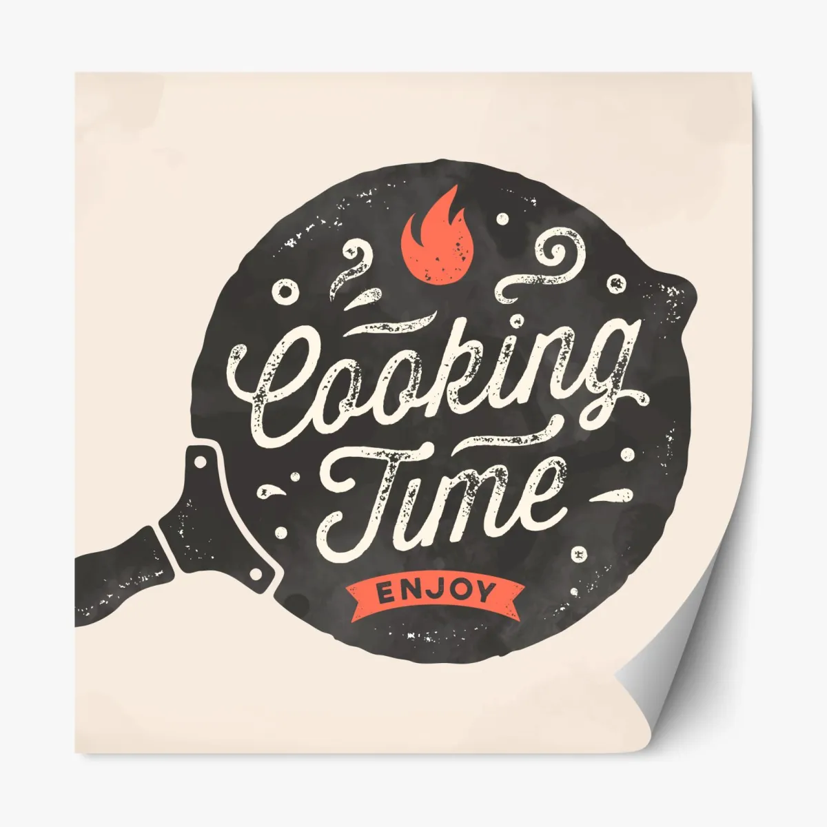 Repositionierbarer Aufkleber cooking time retro küchendekor – Wallnifity®