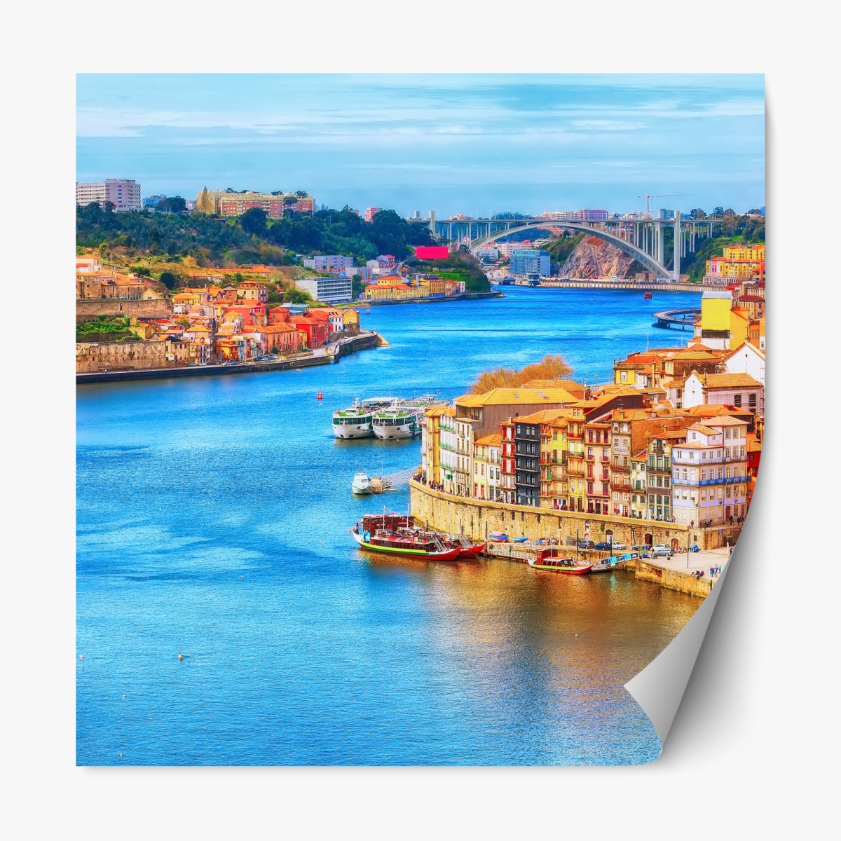 Repositionierbarer Aufkleber Porto uferpanorama – Wallnifity®