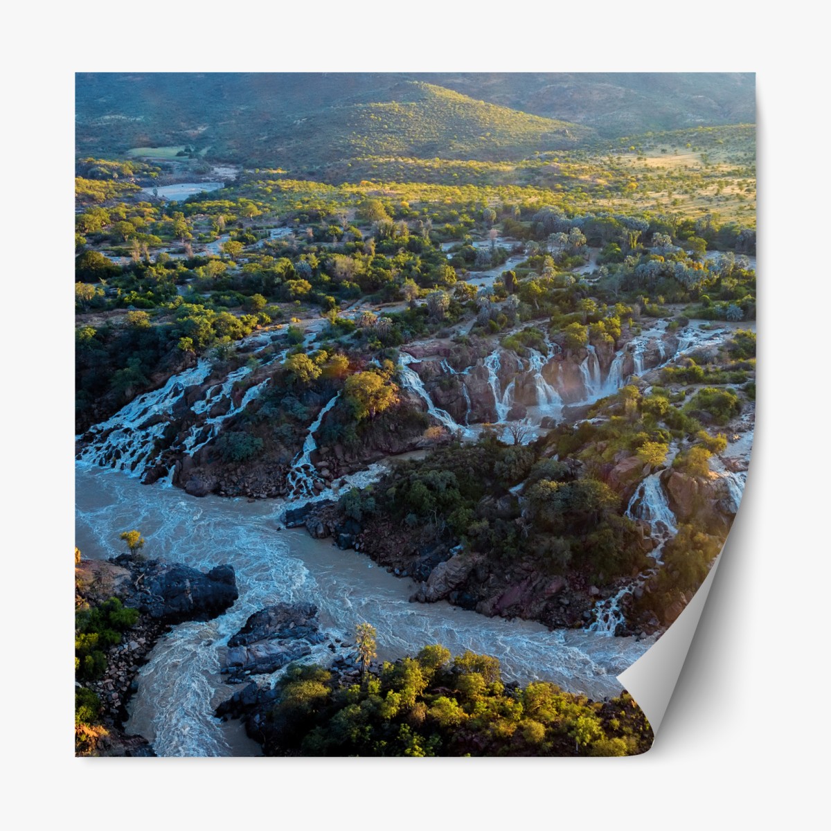 Repositionierbarer Aufkleber sonnenaufgang bei Epupa Falls am Kunene – Wallnifity®