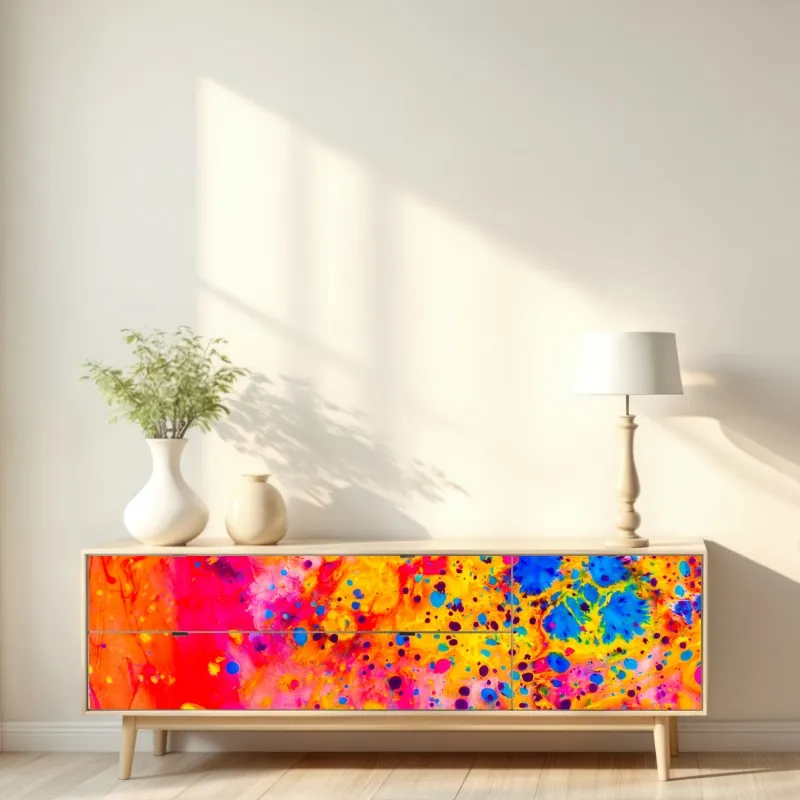 Repositionierbarer Aufkleber eukalyptus aquarellblätter auf dunklem hintergrund – Wallnifity®