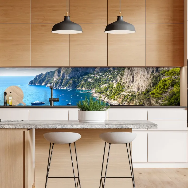 Repositionierbarer Aufkleber tropischer palmenstrand – Wallnifity®