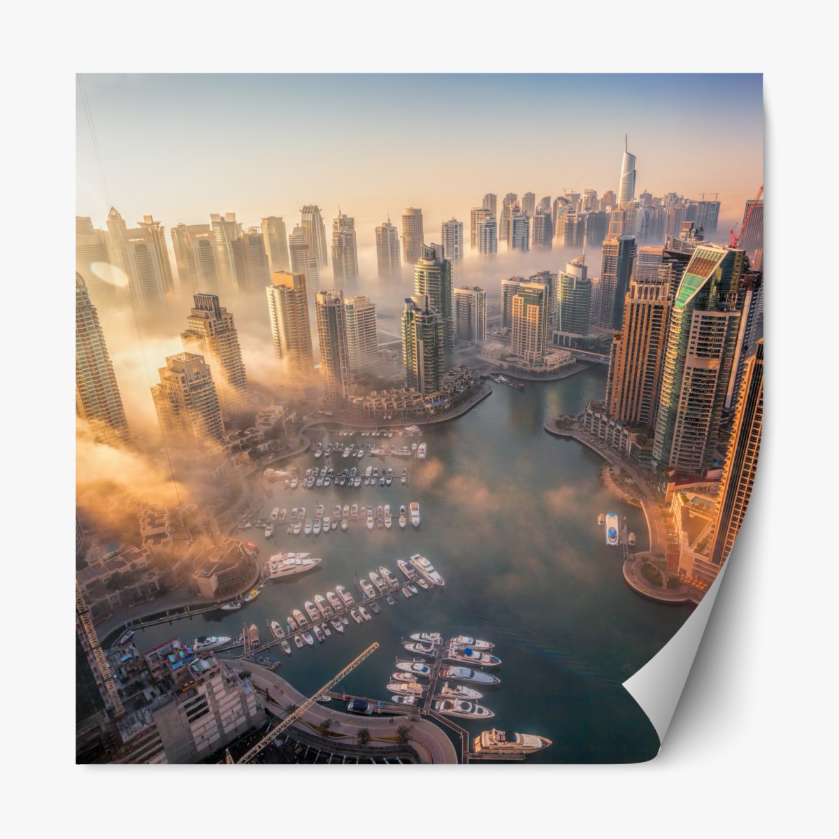 Repositionierbarer Aufkleber Dubai marina sonnenuntergang – Wallnifity®