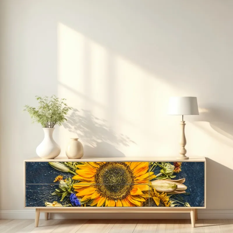 Repositionierbarer Aufkleber goldenes art deco bogenmuster – Wallnifity®