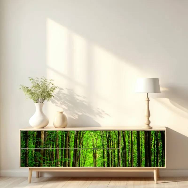 Repositionierbarer Aufkleber goldenes blattmuster nahtloses design – Wallnifity®