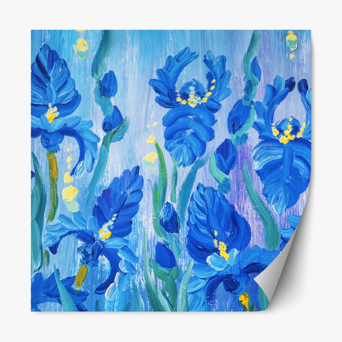 Repositionierbarer Aufkleber lebendiger blauer iris-bund – Wallnifity®