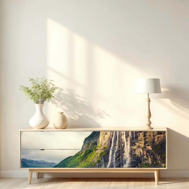 Repositionierbarer Aufkleber heller sonnenblumenstrauß auf grünem hintergrund – Wallnifity®
