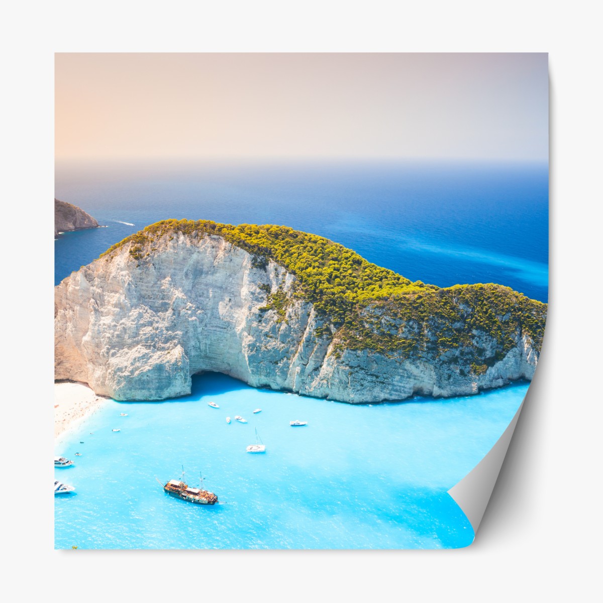 Repositionierbarer Aufkleber türkisbucht am Navagio Strand, Zakynthos – Wallnifity®