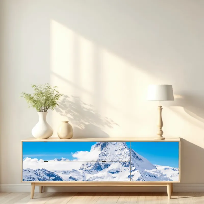 Repositionierbarer Aufkleber wiese mit reif im morgenlicht – Wallnifity®