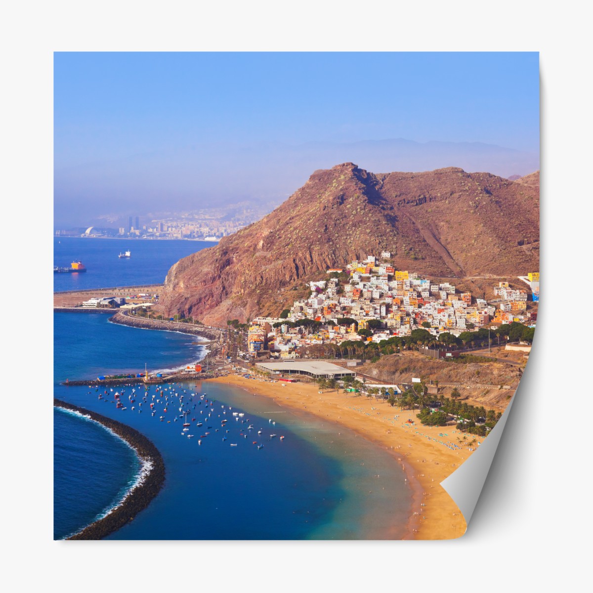 Repositionierbarer Aufkleber strandmotiv Playa de Las Teresitas, Teneriffa – Wallnifity®