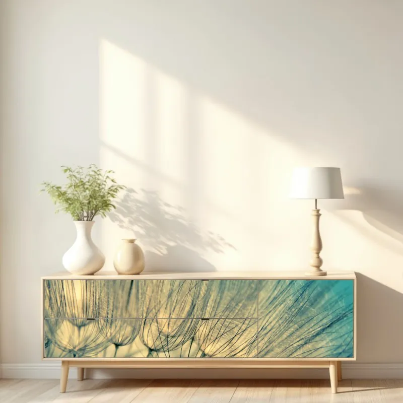 Repositionierbarer Aufkleber goldenes blatt auf schwarzem hintergrund – Wallnifity®