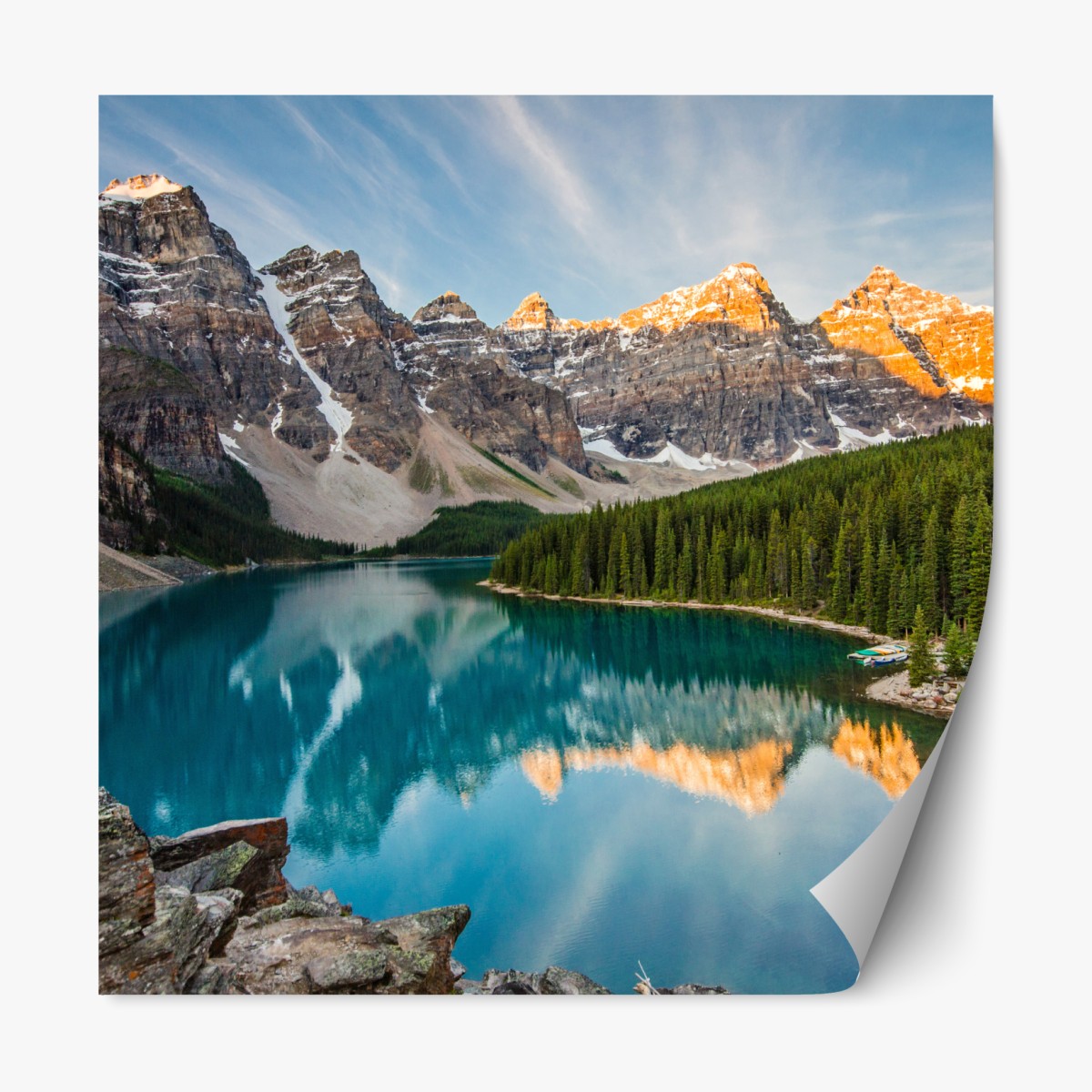 Repositionierbarer Aufkleber alpensee im morgenlicht – Wallnifity®