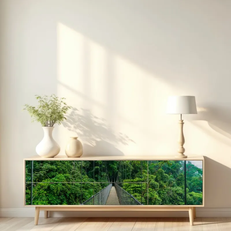 Repositionierbarer Aufkleber tropischer sonnenuntergang mit palmen – Wallnifity®