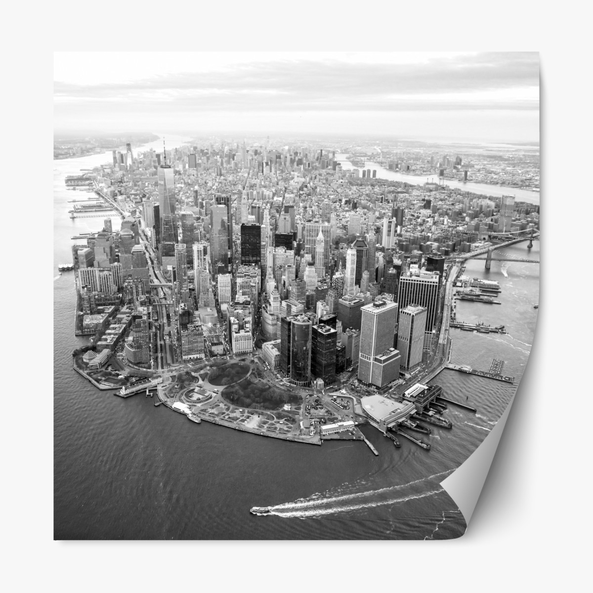 Repositionierbarer Aufkleber Manhattan skyline aus der luft – Wallnifity®