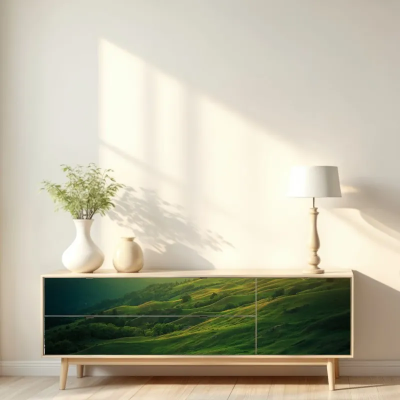 Repositionierbarer Aufkleber abstraktes muster goldener wellen – Wallnifity®