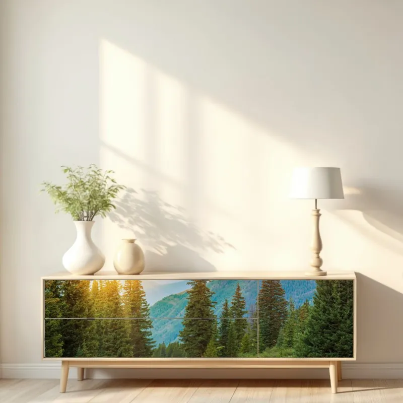 Repositionierbarer Aufkleber sonnige mediterrane gasse mit bougainvillea – Wallnifity®