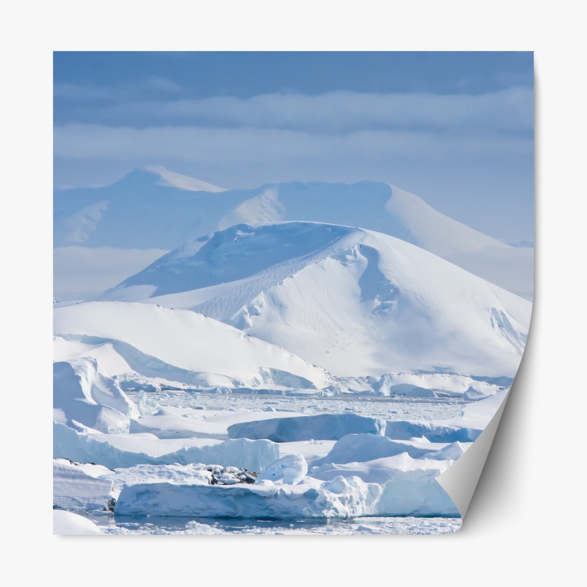 Repositionierbarer Aufkleber verschneite berglandschaft – Wallnifity®