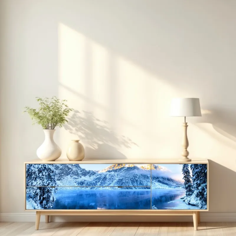 Repositionierbarer Aufkleber ruhige türkisfarbene strandlandschaft – Wallnifity®