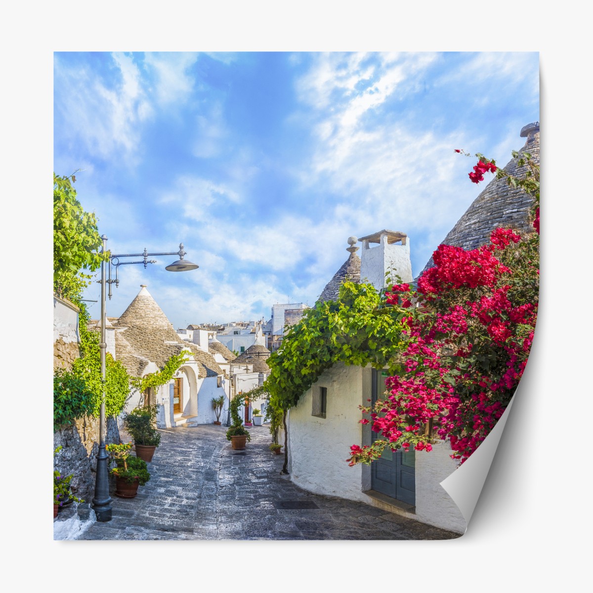 Repositionierbarer Aufkleber Alberobello trulli gasse – Wallnifity®
